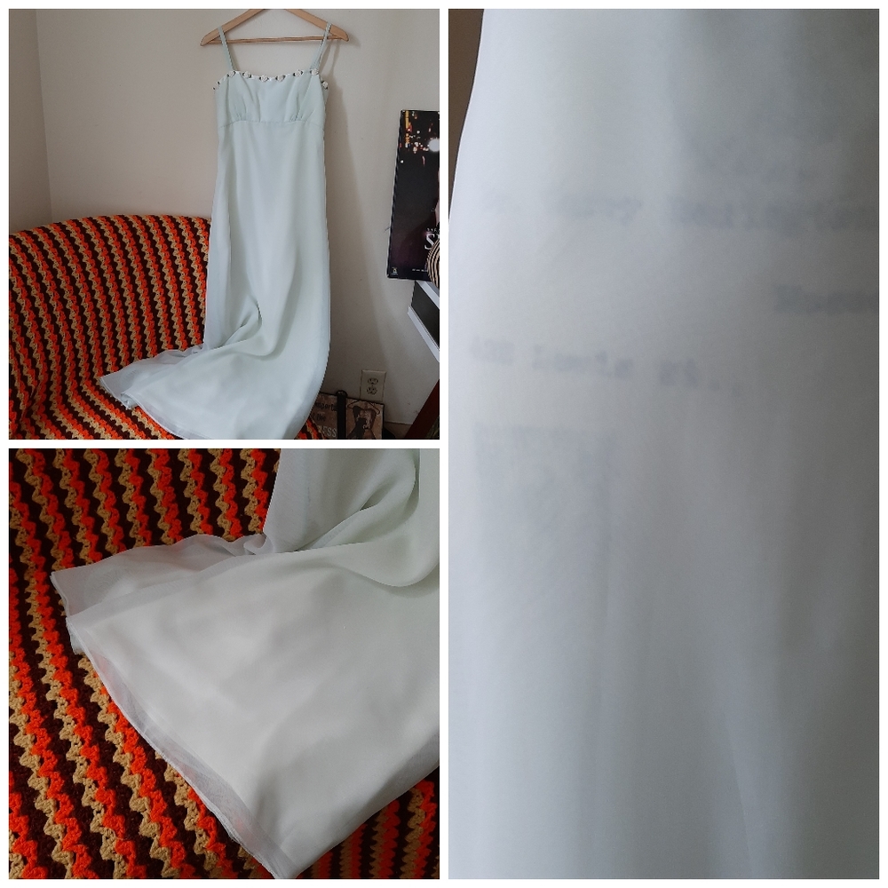 VTG Dessy After Six Maxi Square Neck Bride Mint 2k - Picture 3 of 8